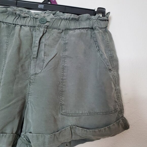 AERIE Women's S Elastic Pull On Shorts Pockets Casual Lightweight Olive Green - Picture 8 of 13